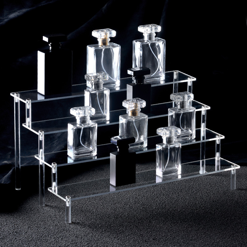 Acrylic display stand, Bubble Mart figurine, multi-layer acrylic bar brick, transparent stepped display stand, blind box doll, layered display stand, anime peripheral collectibles, exhibition stand, desktop model, display item, support base Specification image