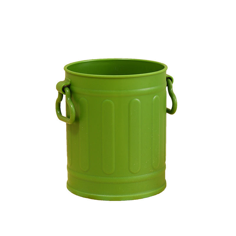 Cute and funny creative pen holder, American retro small bucket, desktop office stationery, student ins style pen holder Item Picture