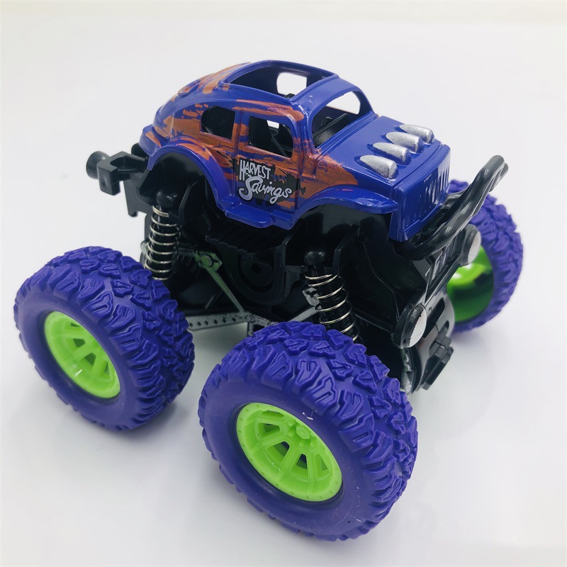 Children's inertial four-wheel drive off-road vehicle shockproof and shock absorption boy simulation toy stunt swing bigfoot car model Item Picture