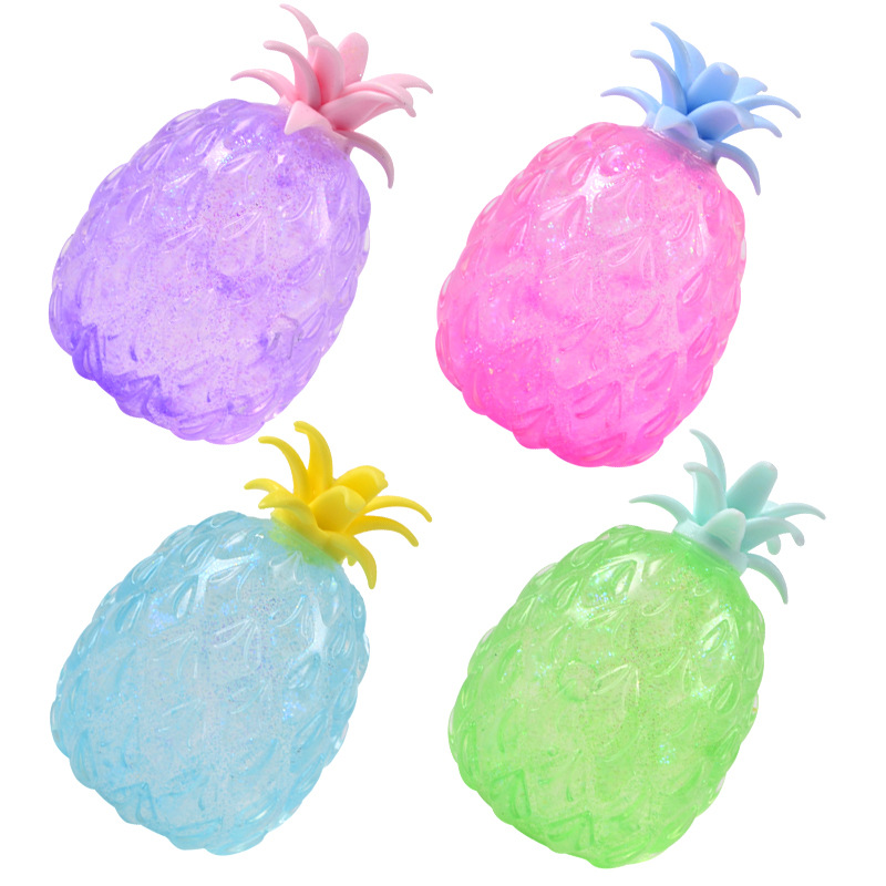New stress-relieving maltose Pinch Fun TPR Gold powder Pineapple syrup Release Ball Children's toy factory wholesale Item Picture