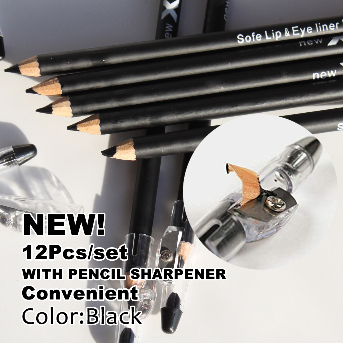 外贸跨境眼线笔棕色黑色不易晕染眼部彩妆防水防汗持久批发产品图