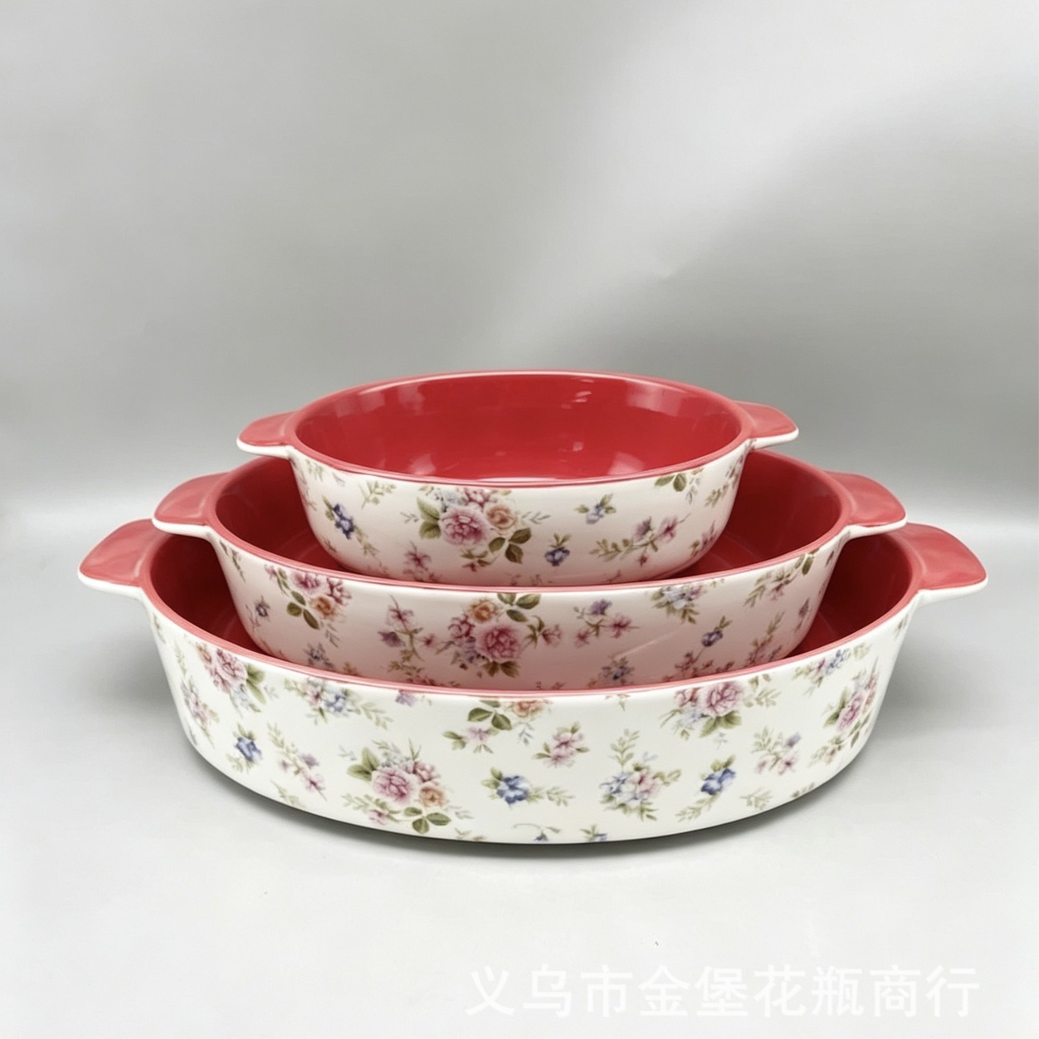Underglaze safety ceramic double-ear baking tray with thickened anti-scald handle design, cross-border Amazon bestseller baking porcelain