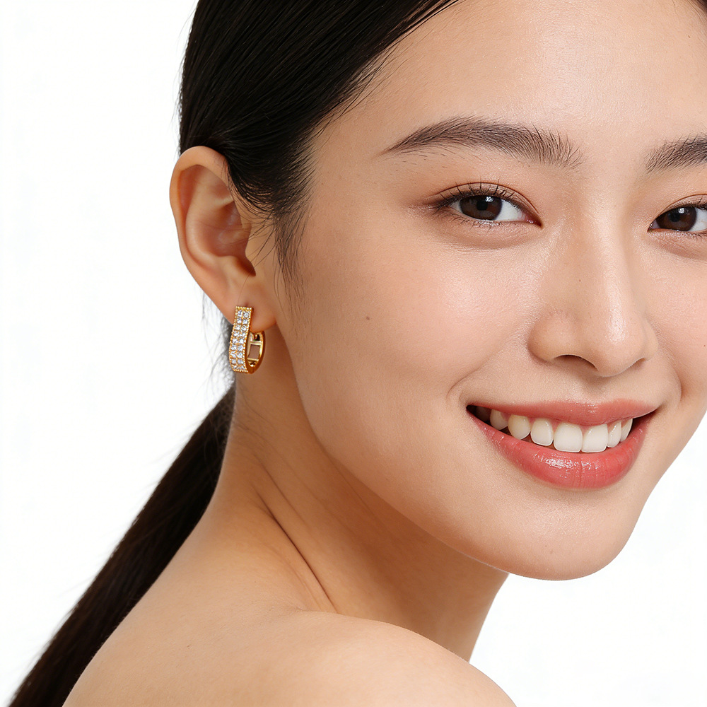 饰品/耳环/耳饰/米珠耳环/编织水晶耳钉细节图