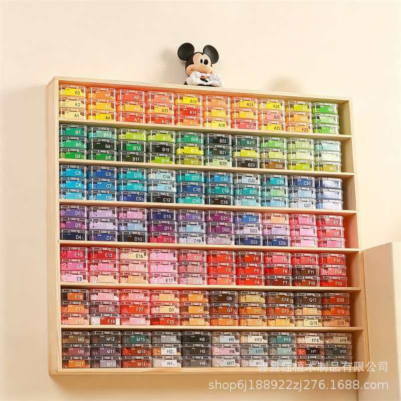 Cross-Border Wooden Bean Curd Storage Rack Desktop Solid Wood Multi-Layer Bean Curd Storage Rack Children's Car Model Display Rack details Picture