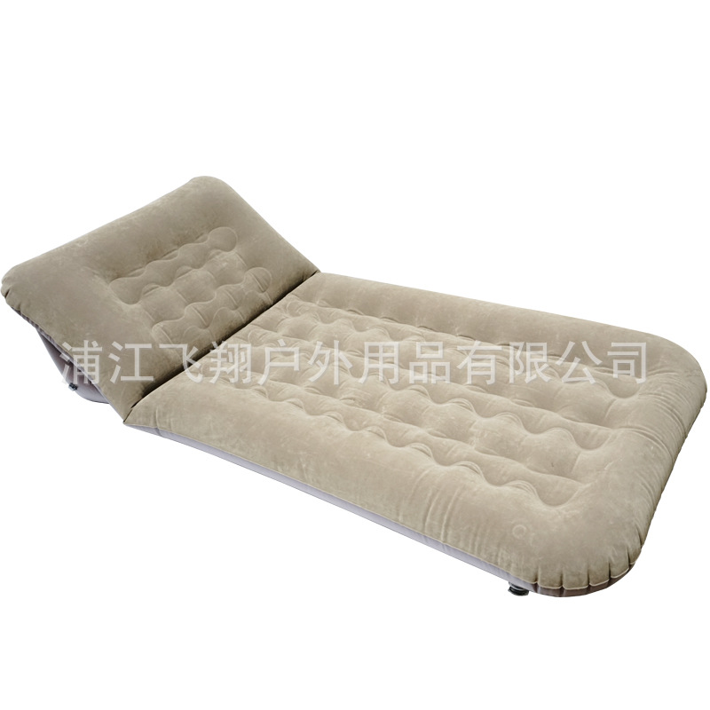 Outdoor camping moisture-proof single-person portable flocked inflatable bed, indoor lazy person adjustable multi-purpose sofa bed with pump Item Picture