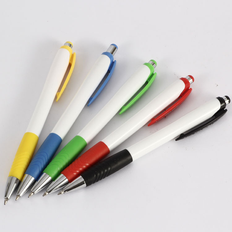 Tianfeng White Rod Ballpoint Pen Foreign Trade Promotion Gift Ballpoint Pen 557E Electroplated Press Ballpoint pen details Picture