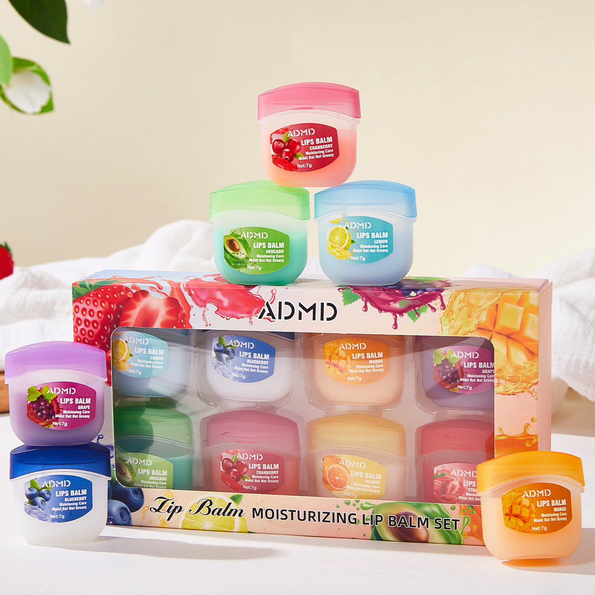 【 Cross-border Exclusive 】ADMD 8-piece Lip Mask Set for Moisturizing, Hydrating and Reducing Lip lines Wholesale