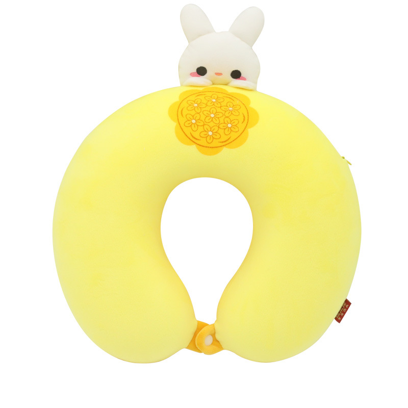 Memory foam cartoon rabbit U-shaped pillow, Mid-Autumn Festival corporate employee gift neck pillow, customized neck pillow Item Picture
