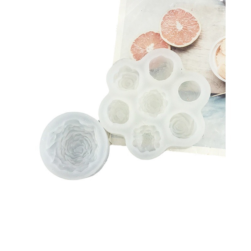 Rose and peony silicone molds for baking cakes, flower-shaped chocolate tools, DIY gypsum candle molds Item Picture