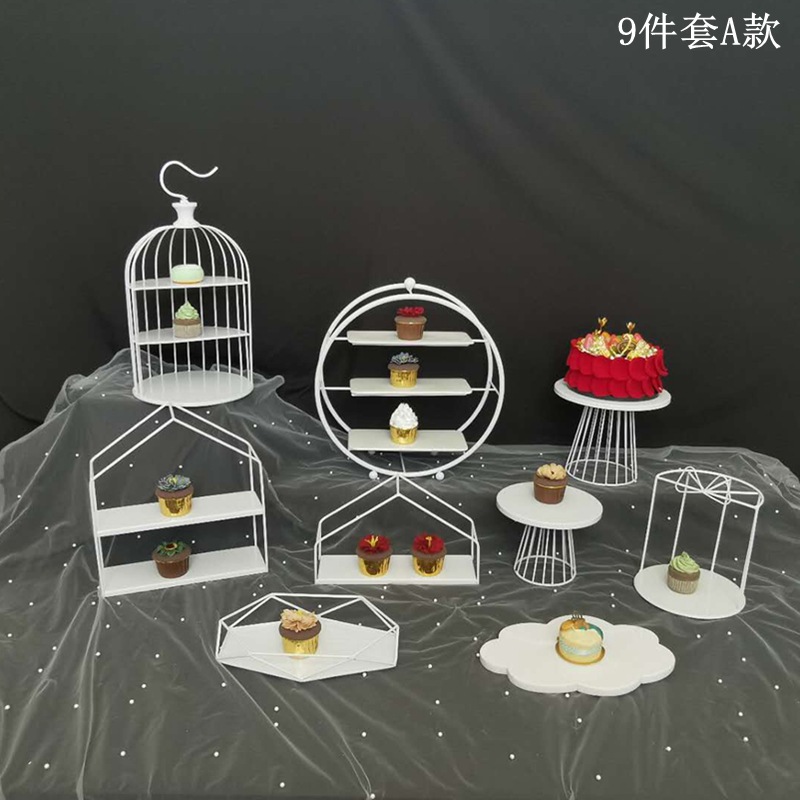 欧式甜品台摆件展示架蛋糕托盘婚礼摆台装饰套装创意下午茶点心架
