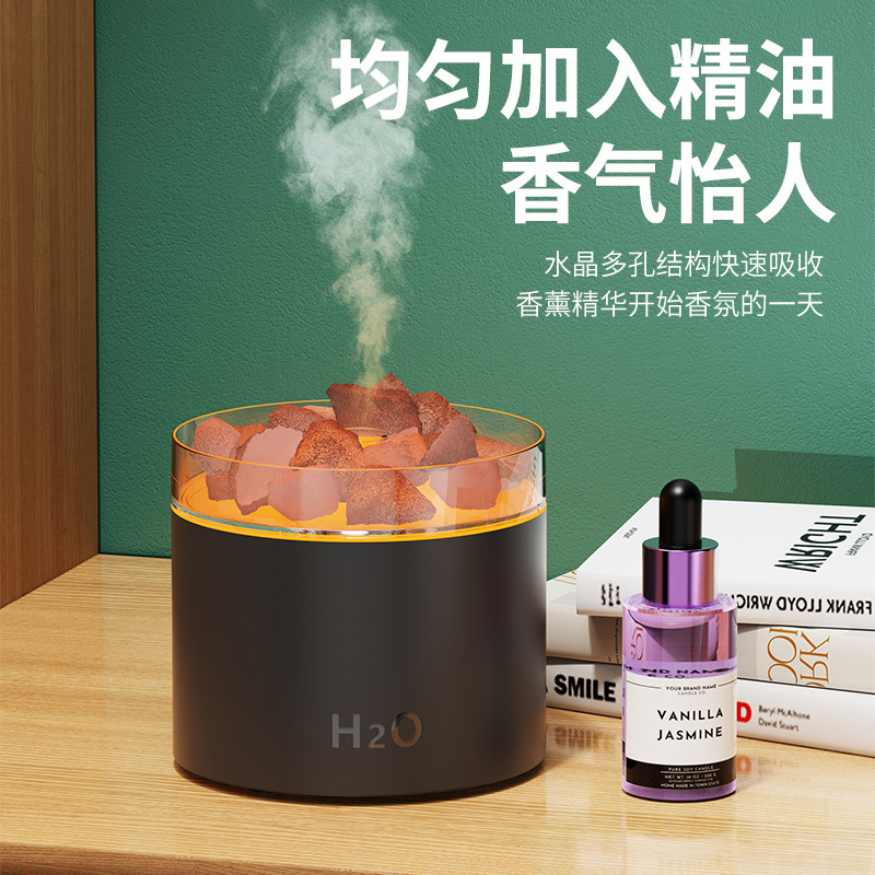 New creative salt stone aroma diffuser, silent desktop ambient light, small air humidifier, household large spray humidifier details Picture