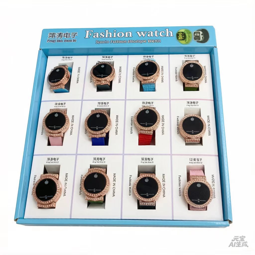 The multi-functional electronic watch with LED touch screen, fashionable and sporty green characters, clear screen display and precise timekeeping, issued by the manufacturer D18