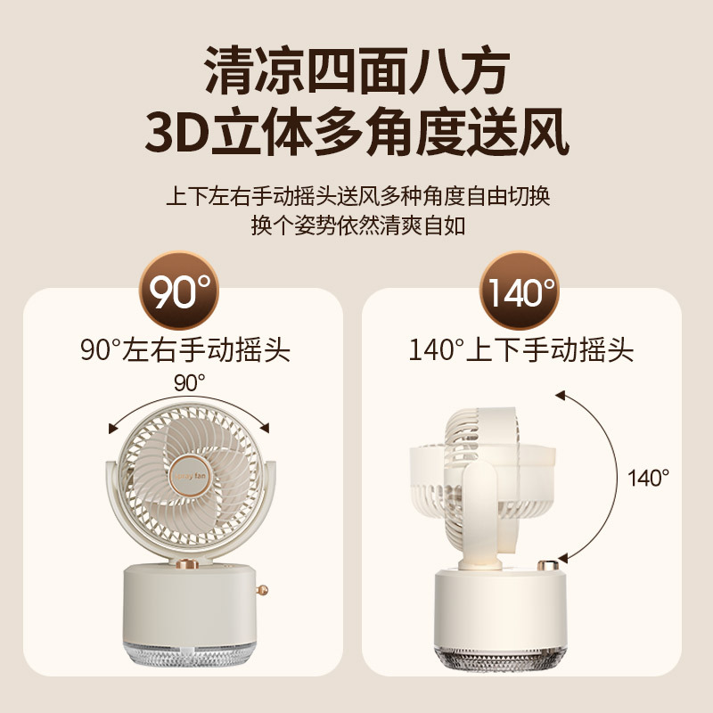 Shaking head USB mini convenient humidifying water cooling spray desktop small fan dormitory office fan Specification image