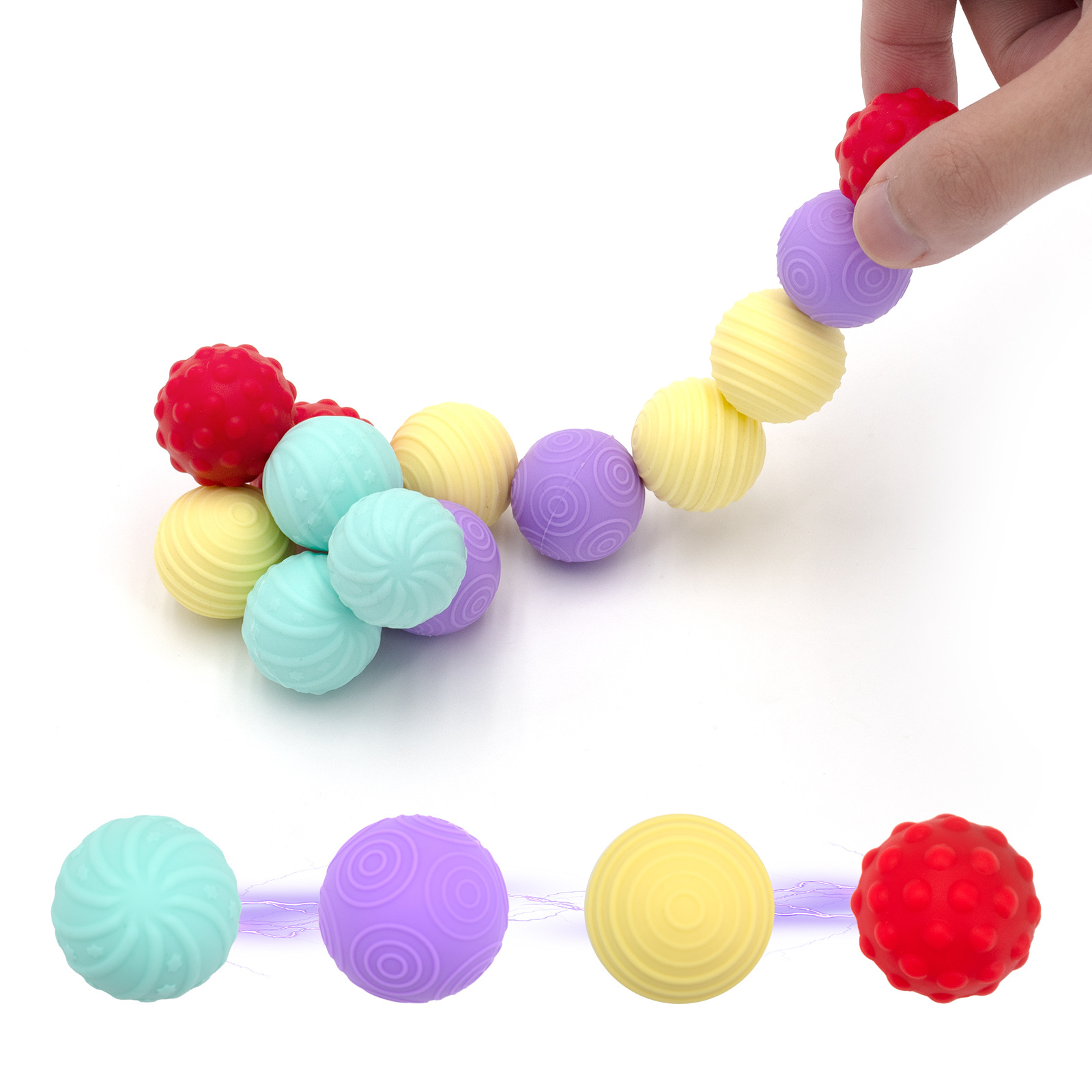Cross-border bestseller Sensory Intelligence magnetic attraction ball, Silicone magnetic ball, silicone magnetic ball, decompression Fidget toy Item Picture