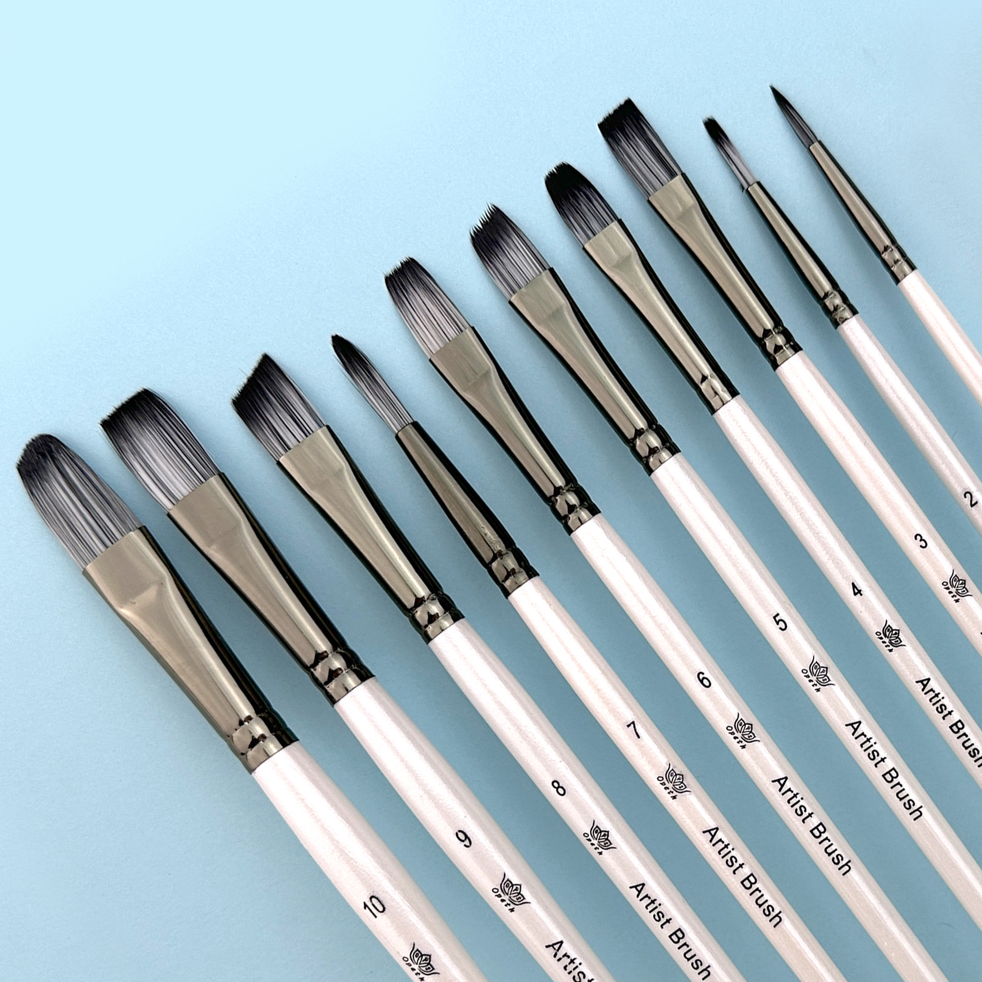 Cross-border two-color nylon brush painting set: 10 pearlescent white brushes, children's watercolor outlining oil painting brushes Application Scenario