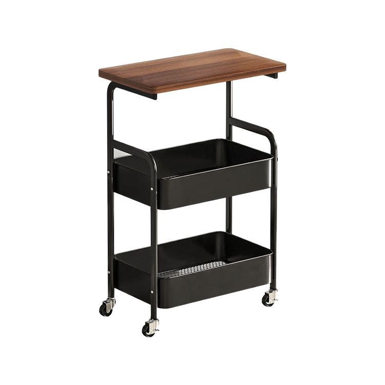 厨房置物架多层桌面可移动办公室收纳小推车带桌板卧室铁艺零食架详情图5