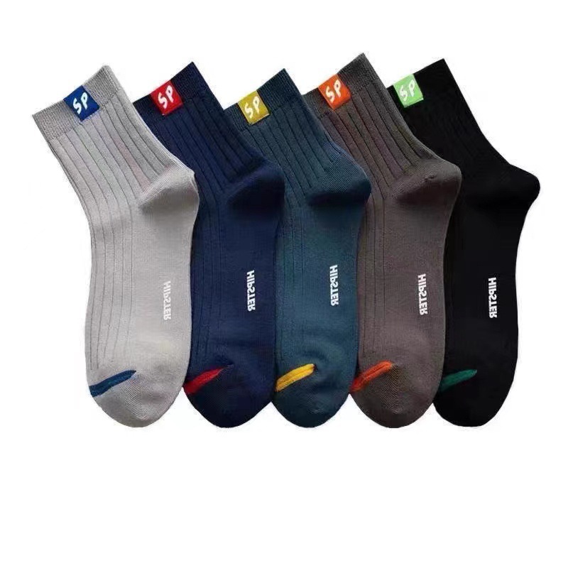 sp socks Men's mid-calf socks are trendy and versatile, providing warmth for autumn and winter. Men's long socks, letter sports trendy socks, breathable manufacturer Item Picture