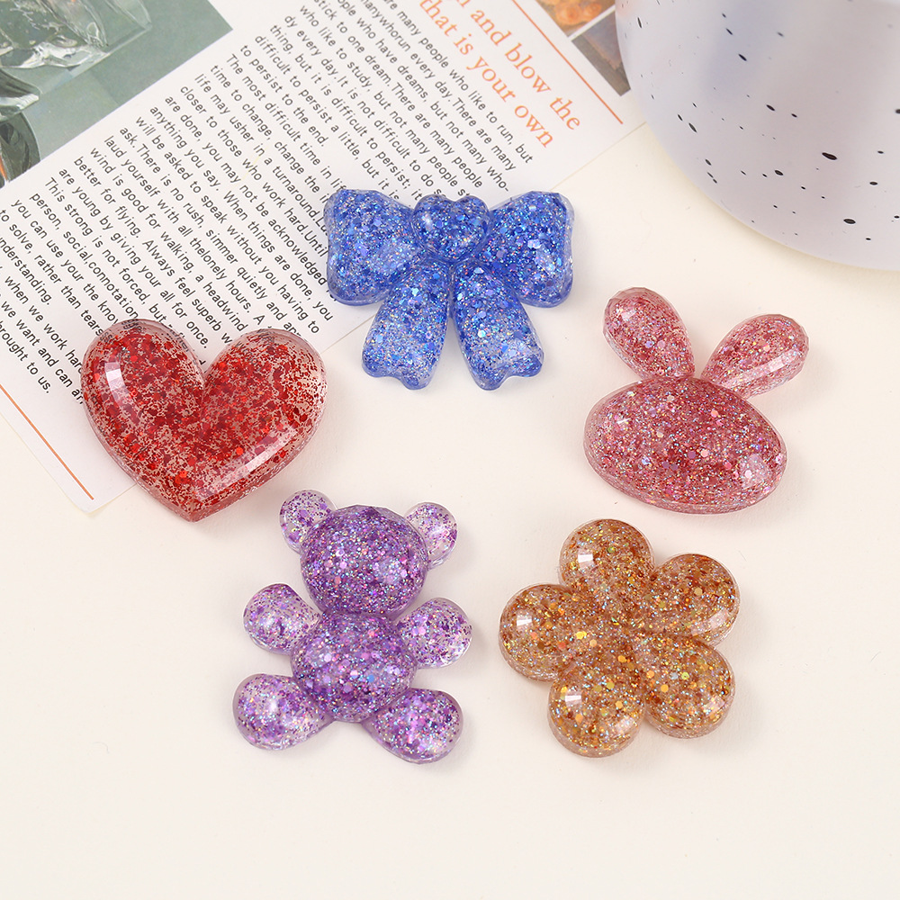 闪亮片爱心diy环氧树脂AB胶配饰滴胶饰品材料树脂配件手机壳洞洞鞋装饰