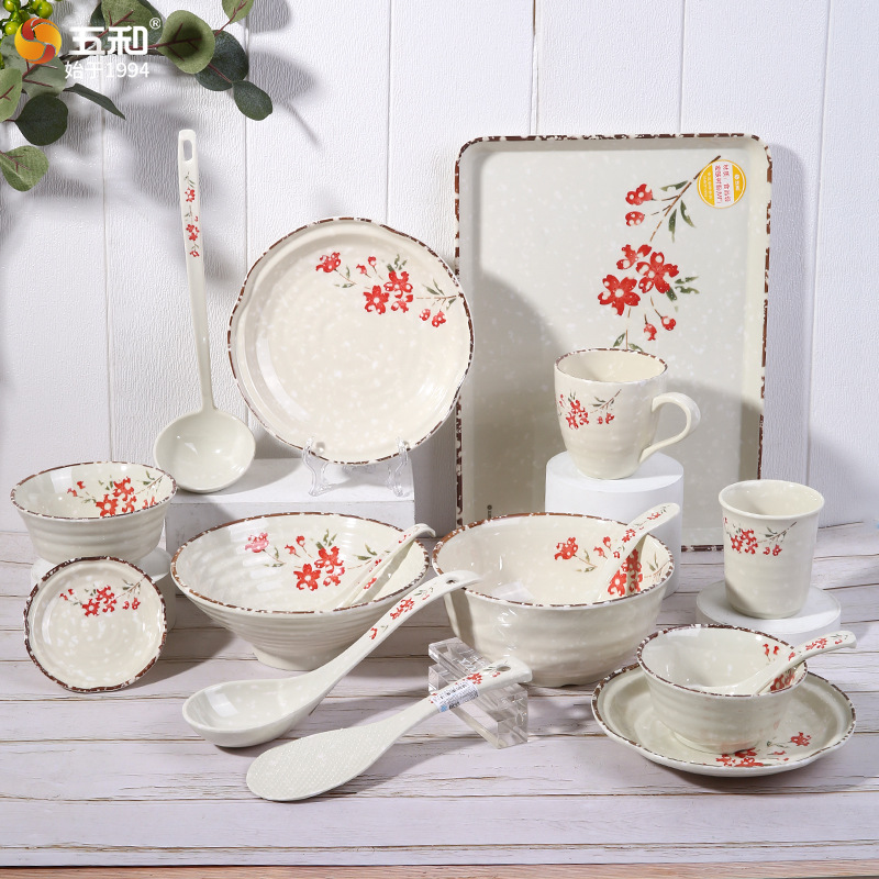 五和A5密胺餐具盘子勺碟创意商用饭店餐厅寿司料理餐盘菜盘耐摔