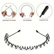 This hair band is specially designed for boys and girls to wash their faces and exercise. It features black iron wire that won't fall off and is anti-slip. It also comes with hair clips for the back of the head and bangs Specification image