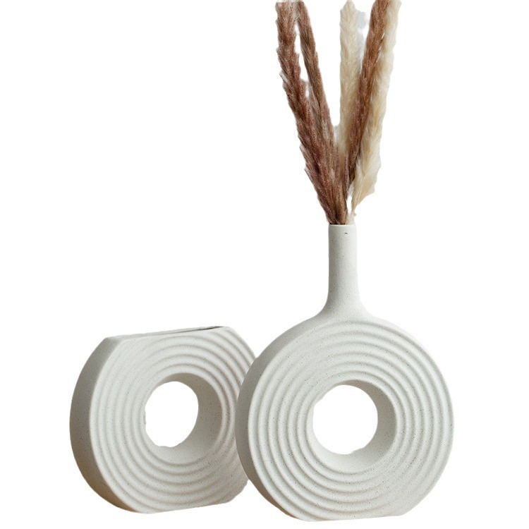 2026 New style flower arrangement, creative unglazed vase, hydroponic home decoration piece, ins style, high appearance level, flower vases, Nordic high-end ceramic Item Picture