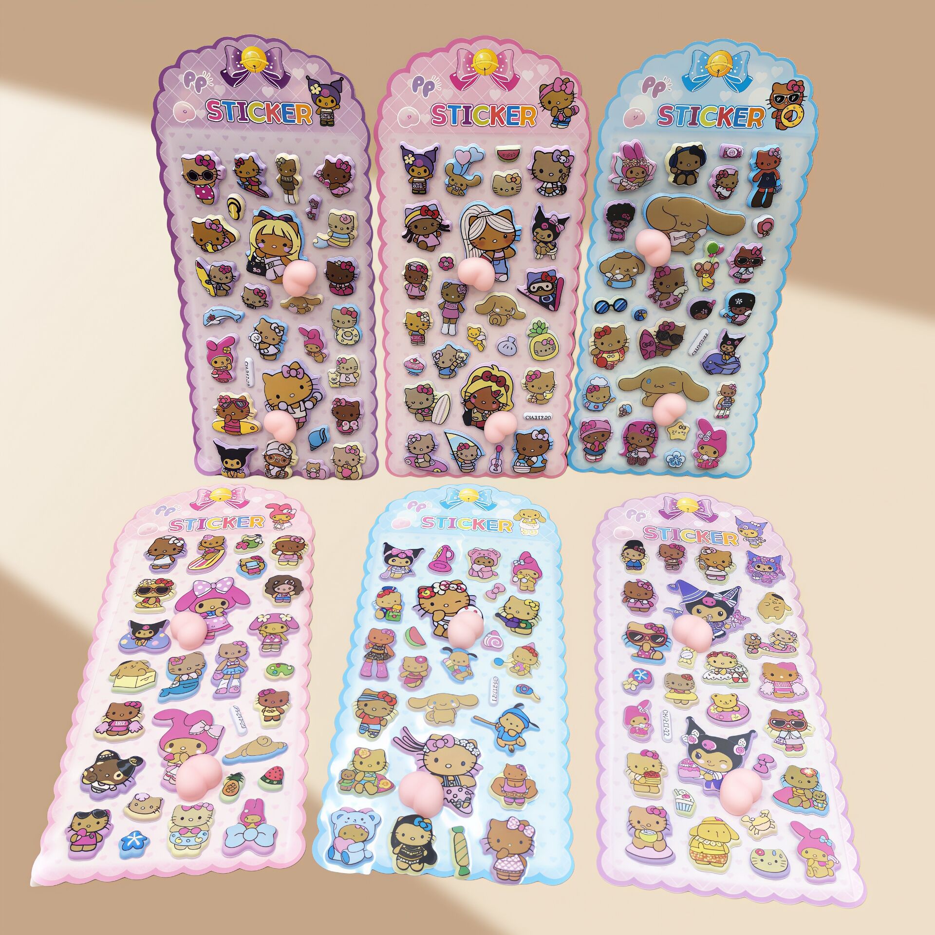 Cartoon peach pinching stickers, creative 3D bubble stickers, decorative stickers, stress-relieving stickers, reward stickers Specification drawing