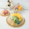 Covered bamboo and wood plate with transparent cover, dessert and fruit tasting box, Western pastry, bread and pastry tasting plate, cake tray Specification image