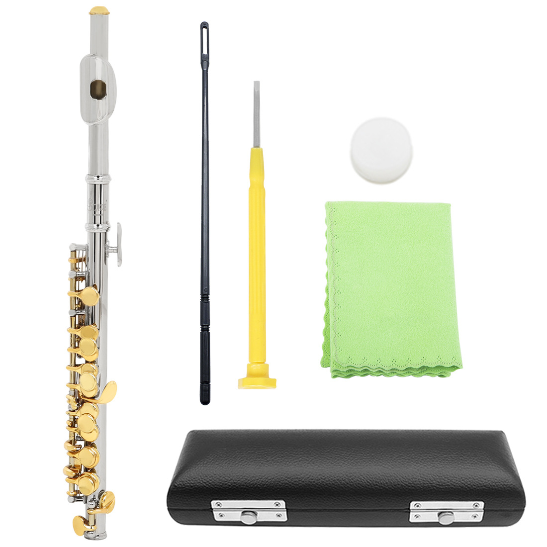 LADE piccolo instrument C key white copper nickel-plated piccolo, adult student band performance woodwind instrument piccolo leather case Application Scenario