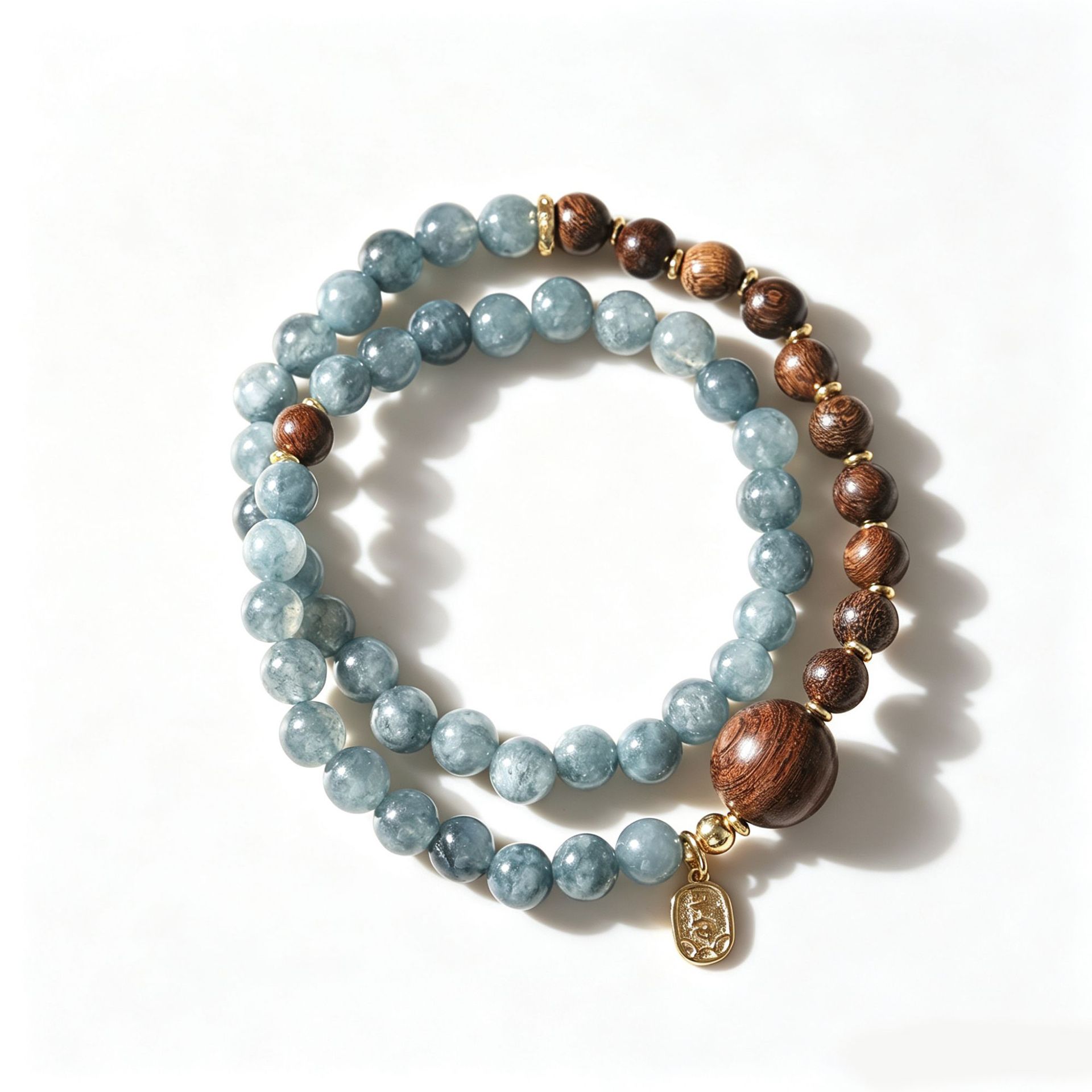 Natural verde sándalo calcedonia mano pincho estilo nacional estilo chino pulsera de doble círculo daji etiqueta de colgantes para mujeres de alto nivel sentido accesorios Item Picture