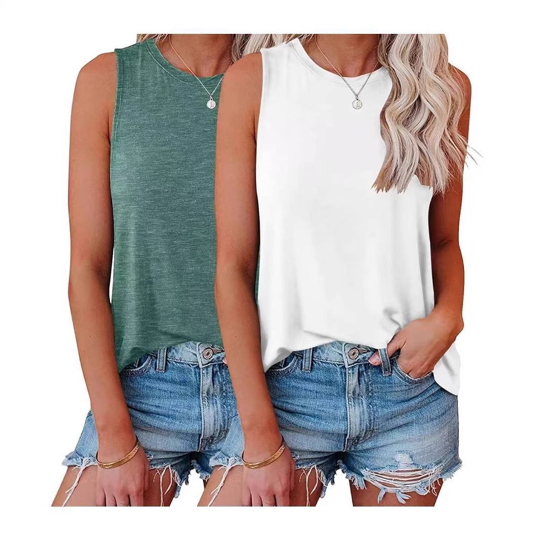 European and American cross-border style - Soft and comfortable sleeveless vest suitable for summer casual style - A must-have for multi-functional summer full figure