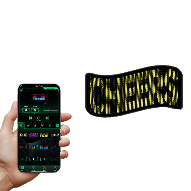 LED柔性屏软屏全彩LED显示屏蓝牙APP车载门头广告屏智能车贴跨境白底实物图