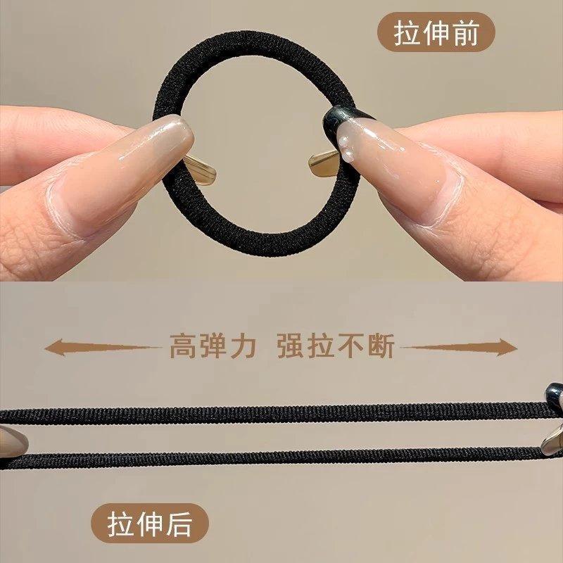 简约基础百搭头绳高弹力扎头发橡皮筋女高马尾发绳发耐用发圈头饰详情图4