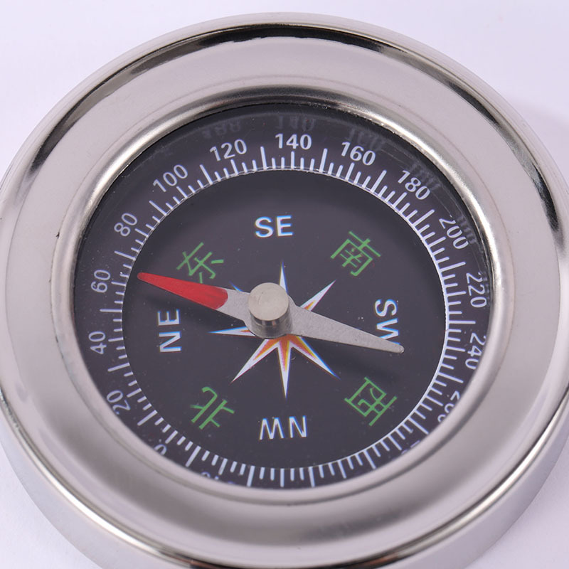 Cross-border stainless steel disc compass, portable and precise compass for outdoor exploration, wholesale of school science and education supplies Item Picture