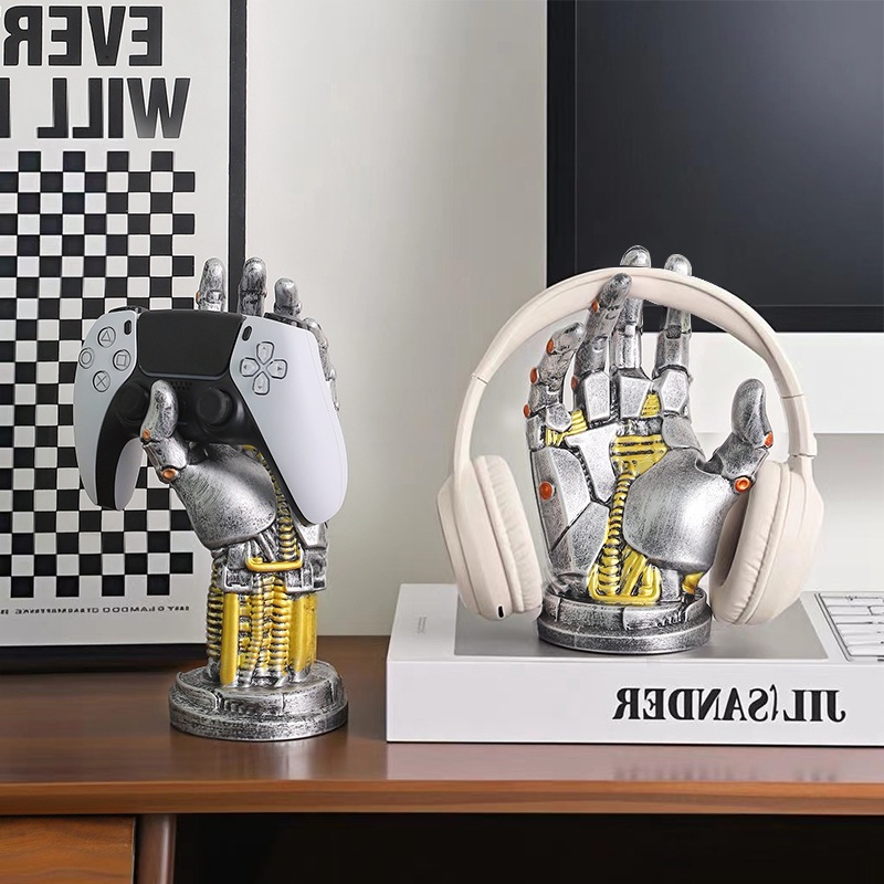 跨境机械手阿修罗游戏手柄支架戒指手串支架拍照背景赛博朋克摆件