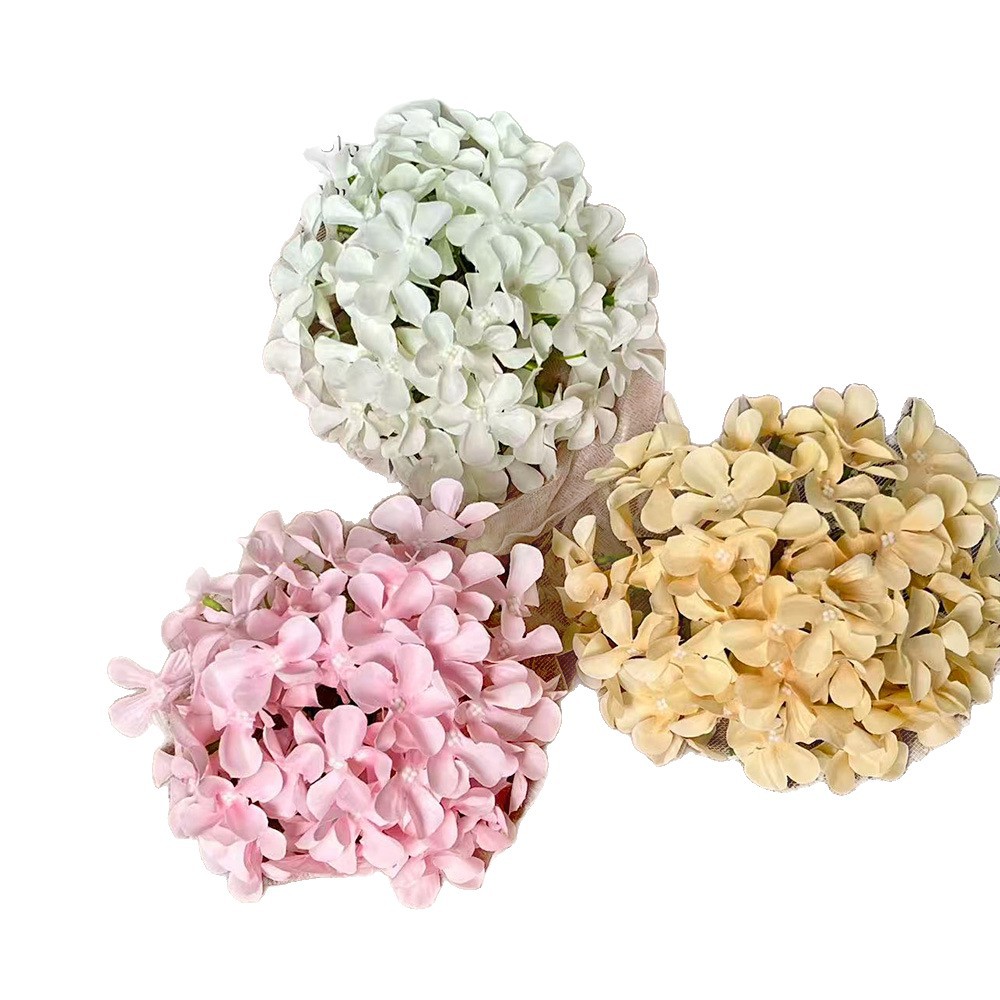 72片绣球花头仿真花朵批发花头花墙插花手工花环头饰发饰配件假花白底实物图