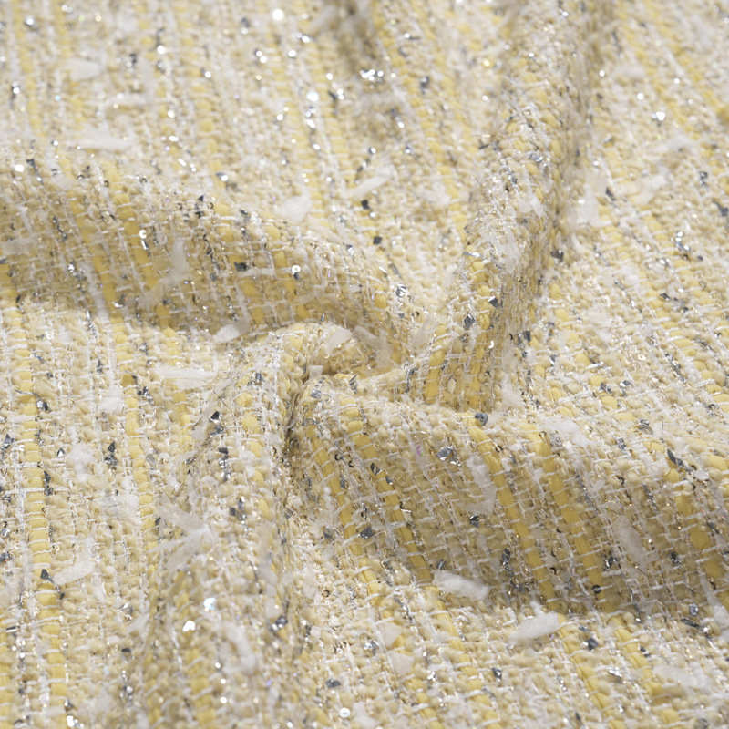 Mokasi chanel-style fabric, colorful mixed woven tweed, spring and autumn set bag DIY handcrafted fabric Item Picture