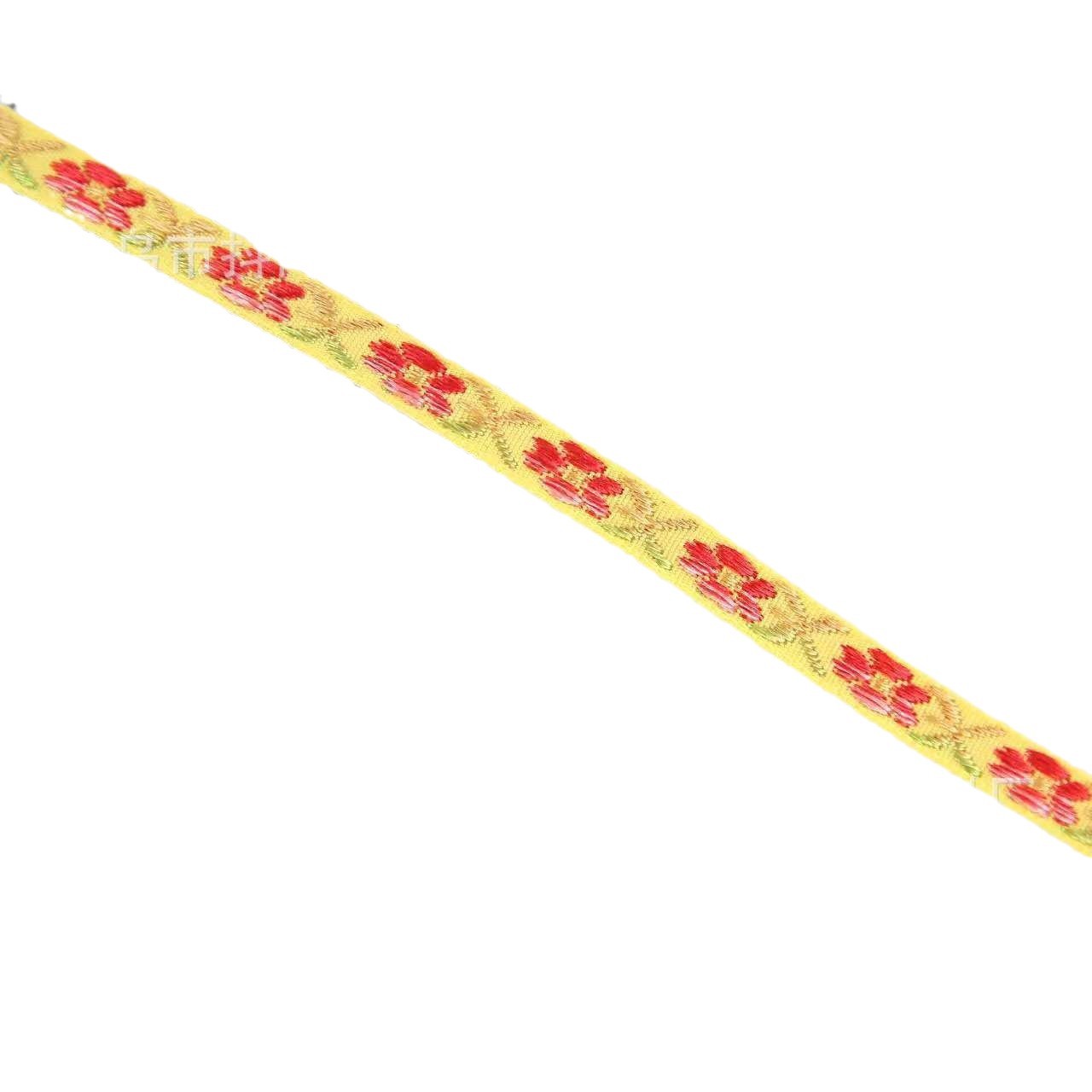 En stock 0.7cm estilo étnico floral jacquard bordado correas DIY accesorios para el pelo regalos rendimiento accesorios de ropa al por mayor Item Picture