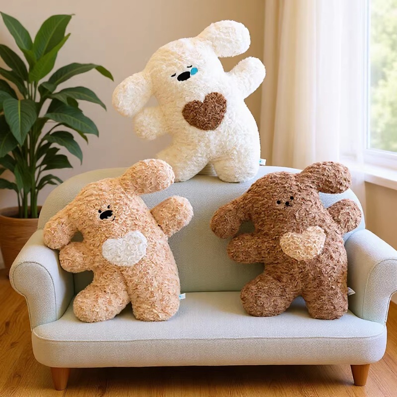 欢乐小狗抱枕可爱柔软靠垫情侣生日礼物毛绒玩具床上小狗抱枕靠垫