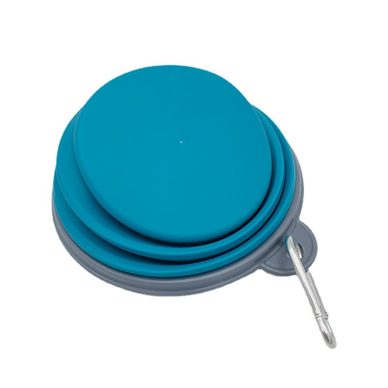 TPE plastic pet folding bowl for dog feeding, dual-purpose dog bowl for feeding and drinking, food-grade portable Item Picture