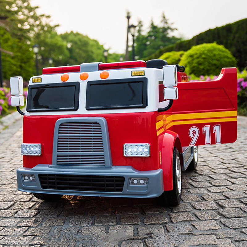 超大双座儿童电动车消防车四轮带遥控宝宝玩具车警车可坐人童车细节图