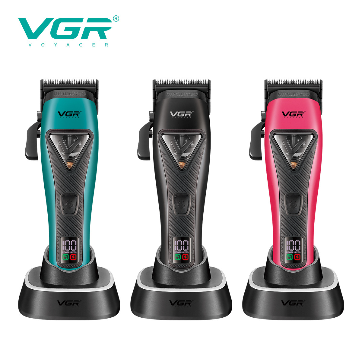 VGR035C Cross-border New intelligent variable-speed electric clipper, professional electric base model, high-speed digital display hair clipper Item Picture