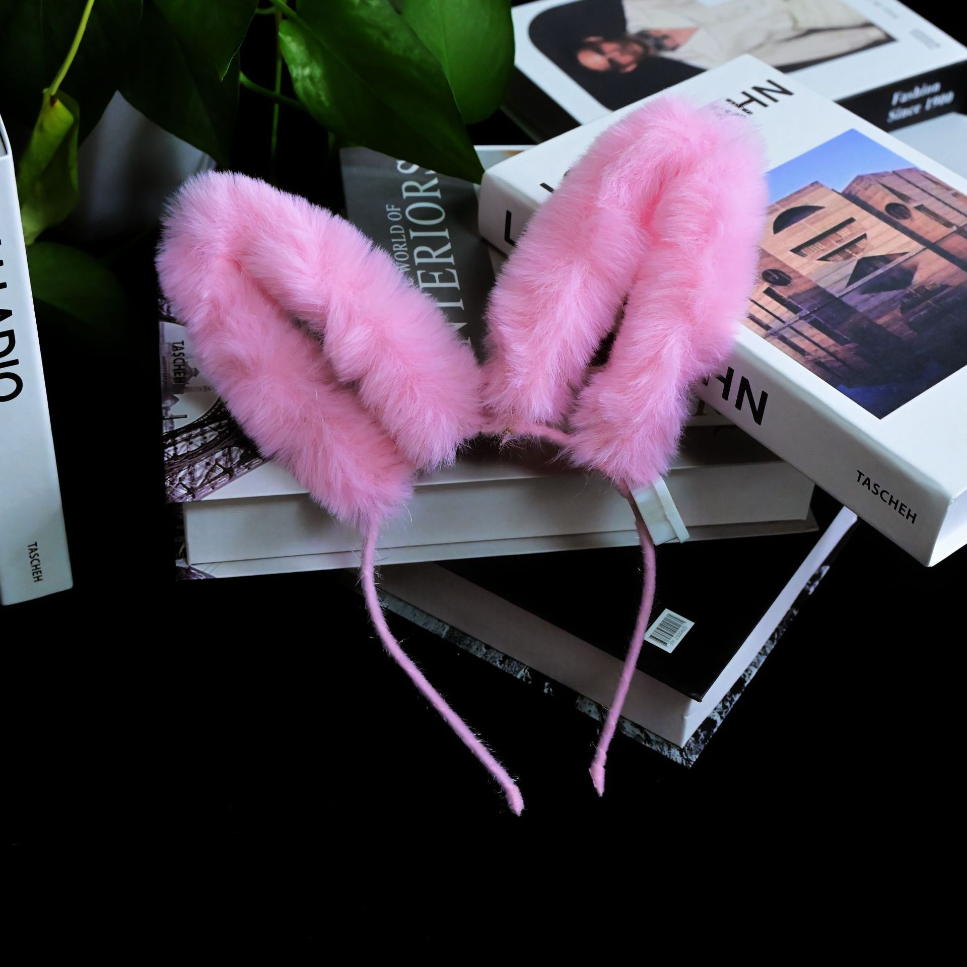 Luminous plush hairband, feather rabbit ears, 14 lamp headwear, flashing cat ears, night market stall, hairband and hairpin toys Specification image