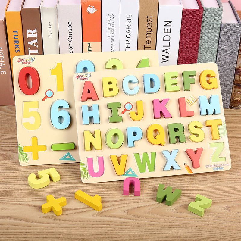 Danni Qite Infant and Toddler Children's three-dimensional Shape Letter Vegetable Animal Recognition Board Enlightenment Three-dimensional Puzzle Toy Specification image