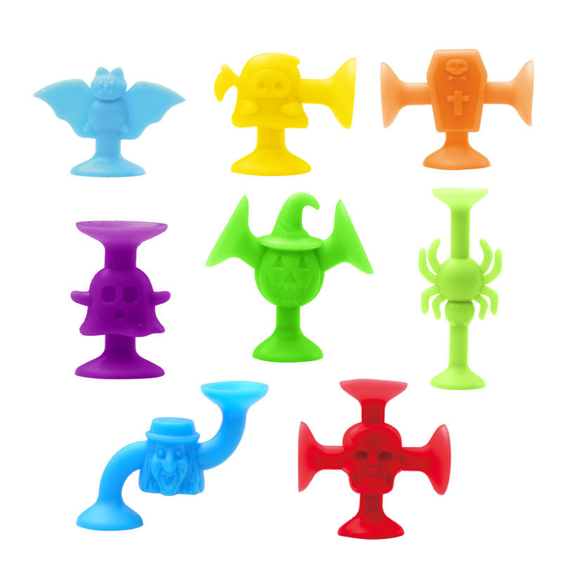 Cross-border best-selling Suction and Sticky Halloween series suction cup toys, accessories, building blocks, car window bath toys Item Picture