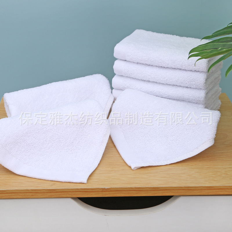 酒店美容院宾馆白色方巾 棉质加厚柔软小毛巾40克50克白方巾                              产品图