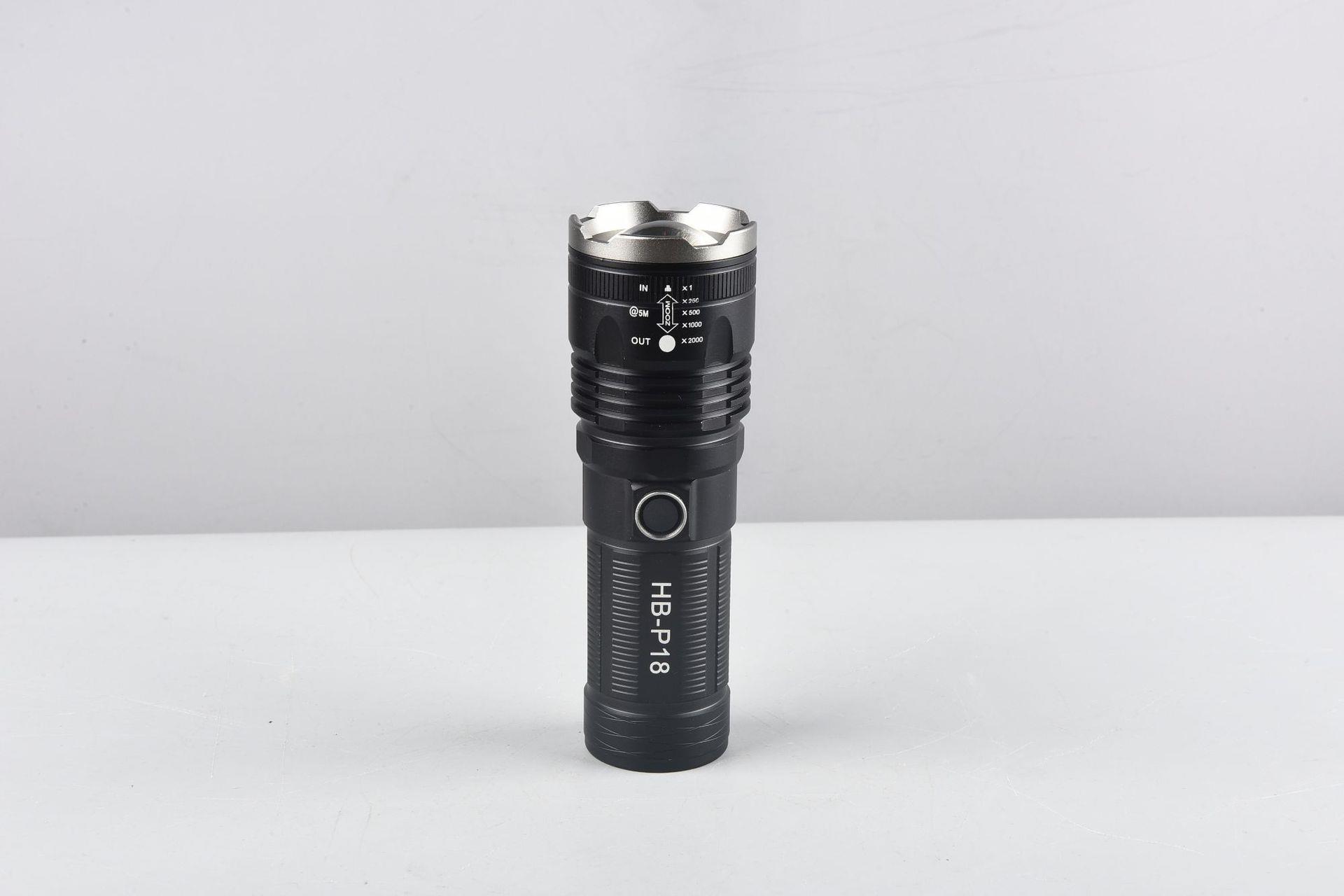 New cross-border white laser high-power long-range aluminum alloy flashlight, USB charging LED telescopic zoom flashlight Application Scenario