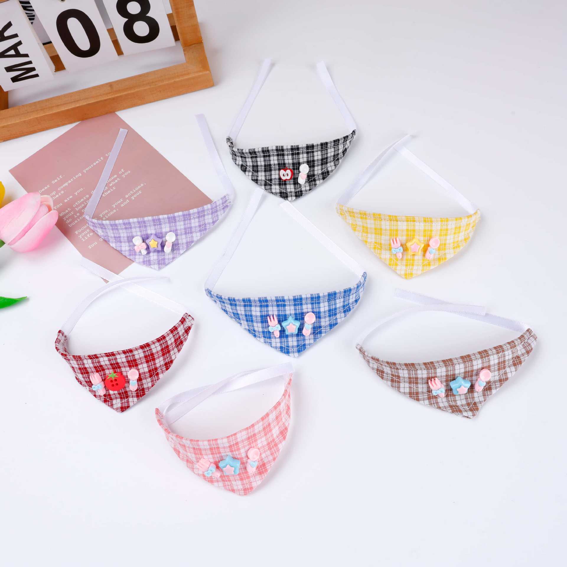 棉花娃娃自嘲熊口水巾三角巾围兜围嘴玩偶换装配件拉布围巾批发