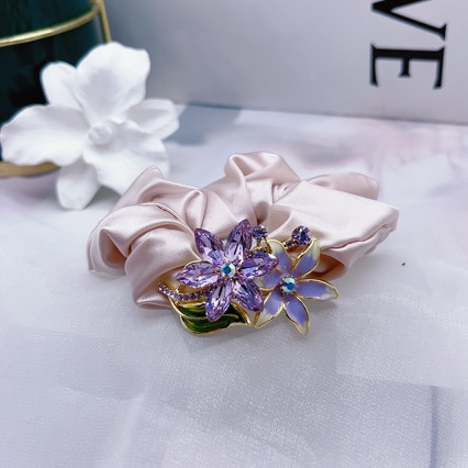 泛思新款蝴蝶结女款原创设计画油工艺粗肠圈简约气质款后脑勺肠圈