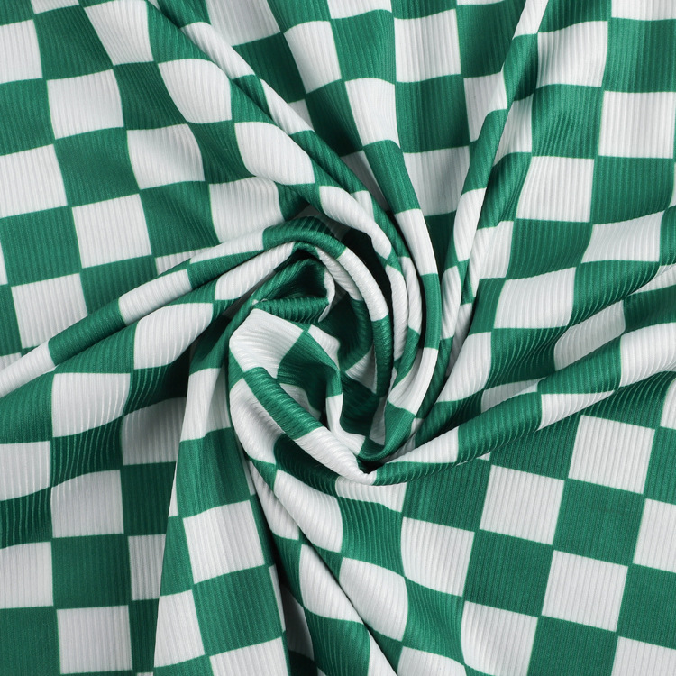 现货180g冰丝罗纹印花布数码印花面料春夏家居服阔腿裤罗纹面料