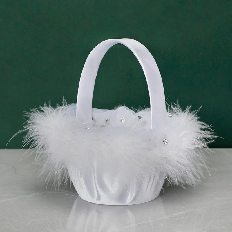 婚礼花童小篮子欧美热销新娘结婚手提花瓣花篮撒花小欧美风花篮